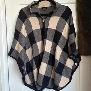 JONES NEW YORK GINGHAM PONCHO